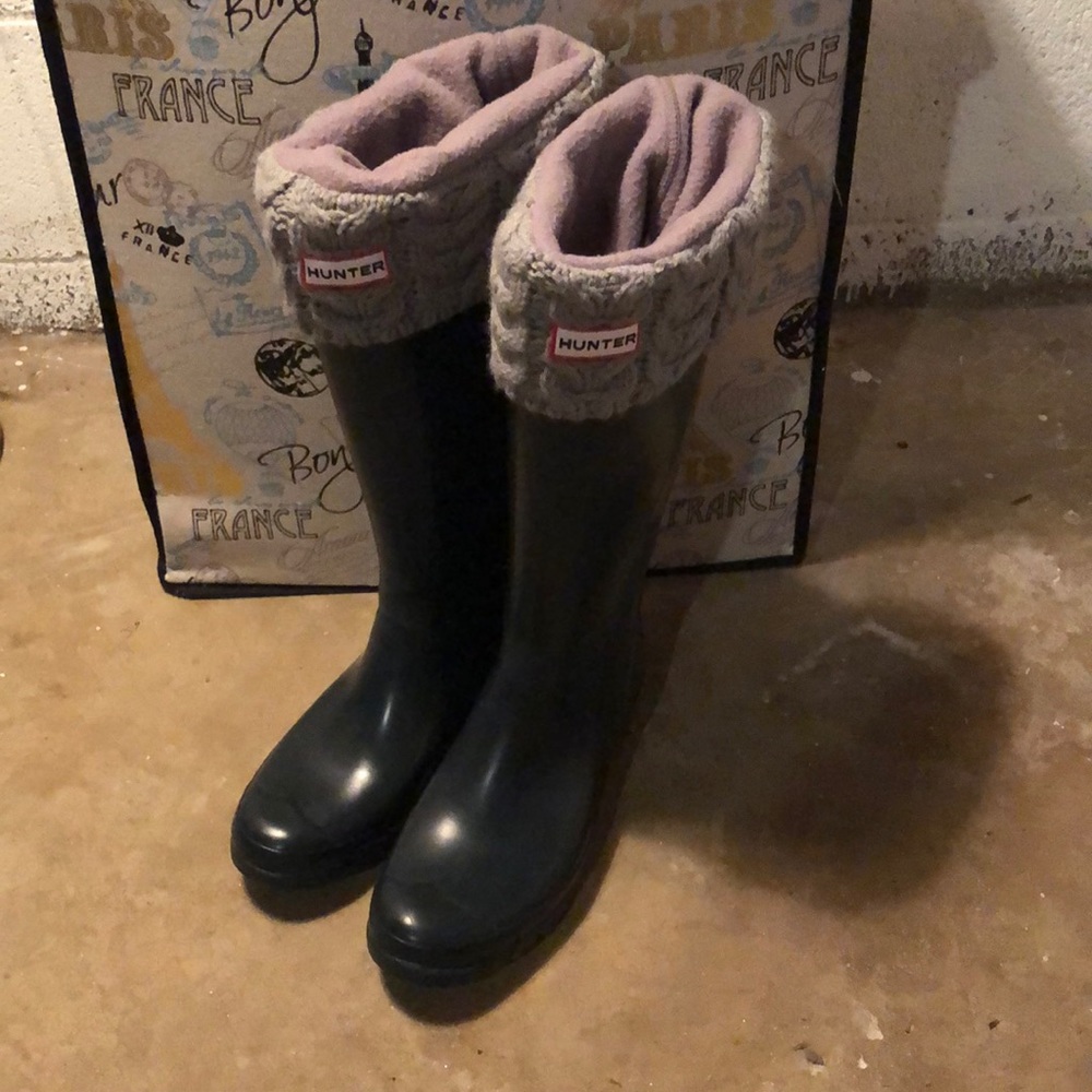 Hunter Rainboots with Hunter brand socks
